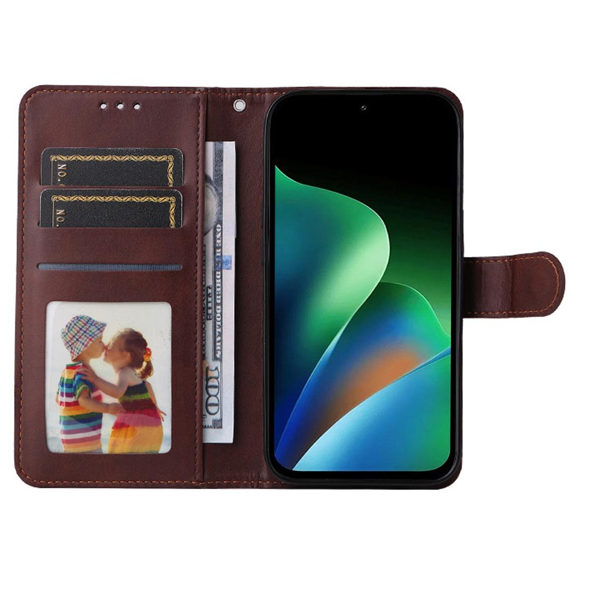 For Redmi Note 17 4G Global 171mm ENKAY Card Wallet Calf Texture Leather Phone Case with Screen Film(Blue)