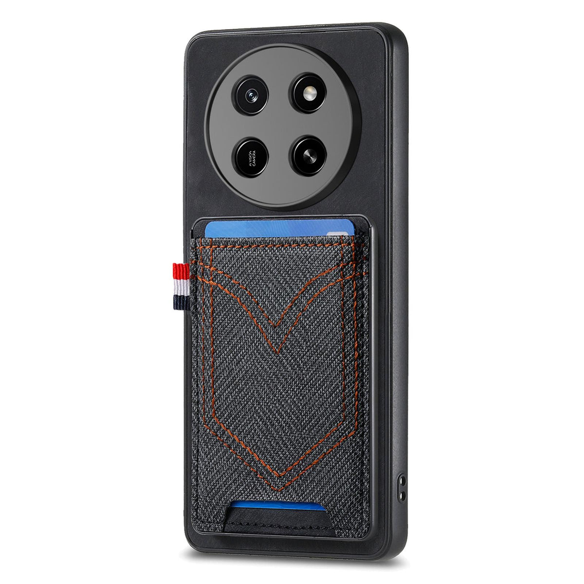 For Honor X80 Pro Max 5G Denim Texture Leather Skin Phone Case with Card Slot - Black - SYA002772405A