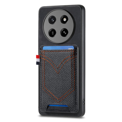 For Honor X80 Pro Max 5G Denim Texture Leather Skin Phone Case with Card Slot - Black - SYA002772405A
