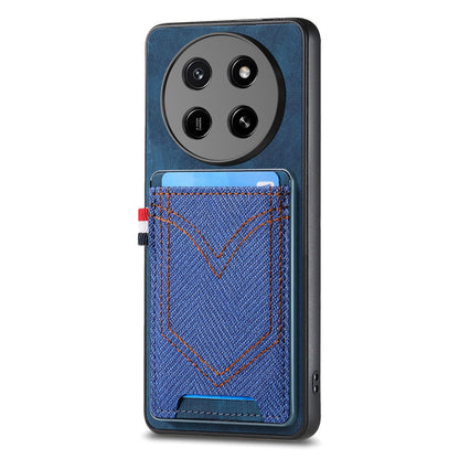 For Honor X80 Pro Max 5G Denim Texture Leather Skin Phone Case with Card Slot - Blue - SYA002772405B