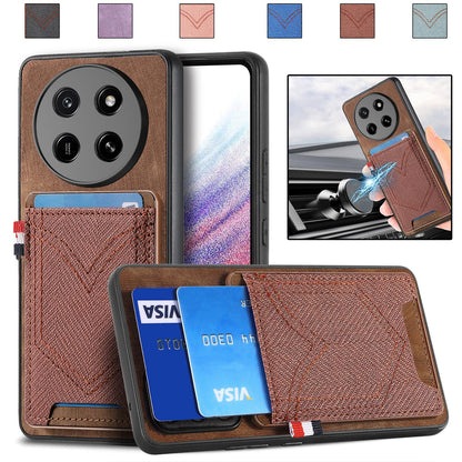 For Honor X80 Pro Max 5G Denim Texture Leather Skin Phone Case with Card Slot - Brown - SYA002772405C