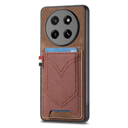 For Honor X80 Pro Max 5G Denim Texture Leather Skin Phone Case with Card Slot - Brown - SYA002772405C