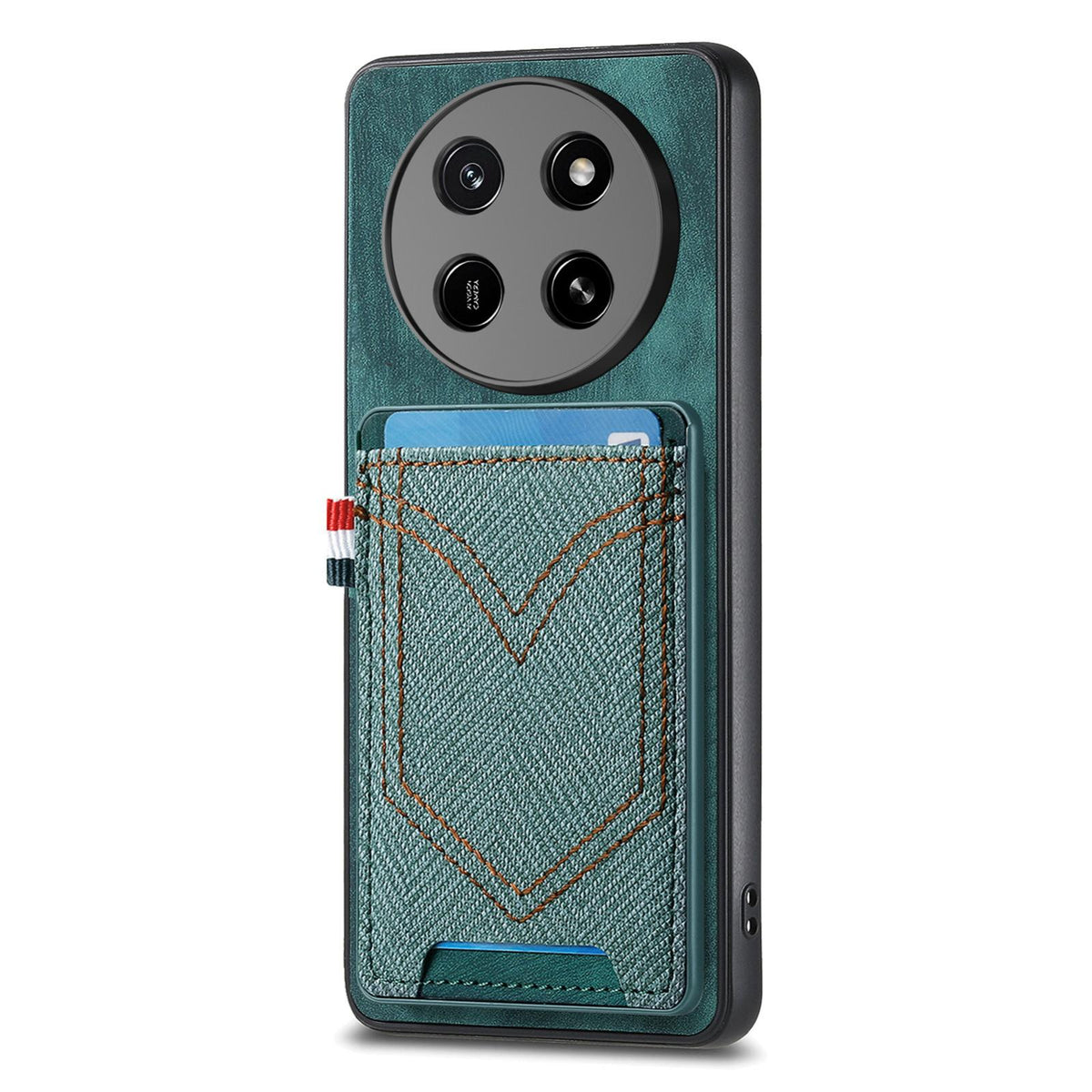For Honor X80 Pro Max 5G Denim Texture Leather Skin Phone Case with Card Slot - Green - SYA002772405D