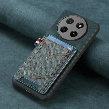 For Honor X80 Pro Max 5G Denim Texture Leather Skin Phone Case with Card Slot - Green - SYA002772405D