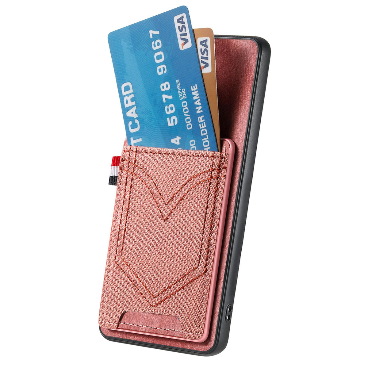 For Honor X80 Pro Max 5G Denim Texture Leather Skin Phone Case with Card Slot - Pink - SYA002772405E