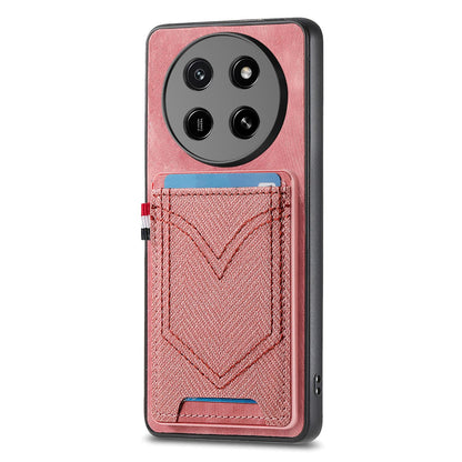 For Honor X80 Pro Max 5G Denim Texture Leather Skin Phone Case with Card Slot - Pink - SYA002772405E