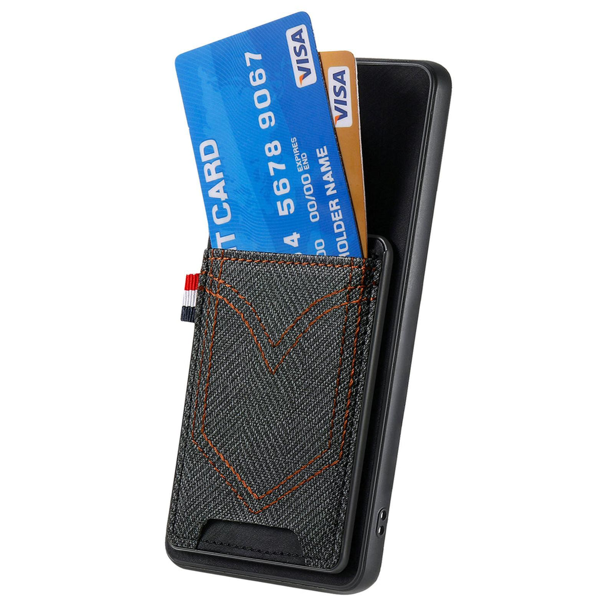 For Honor Win Turbo 5G Denim Texture Leather Skin Phone Case with Card Slot - Black - SYA002772406A