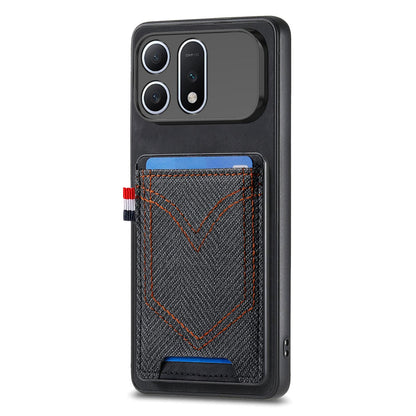 For Honor Win Turbo 5G Denim Texture Leather Skin Phone Case with Card Slot - Black - SYA002772406A