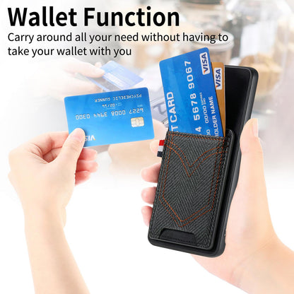 For Honor Win Turbo 5G Denim Texture Leather Skin Phone Case with Card Slot - Black - SYA002772406A