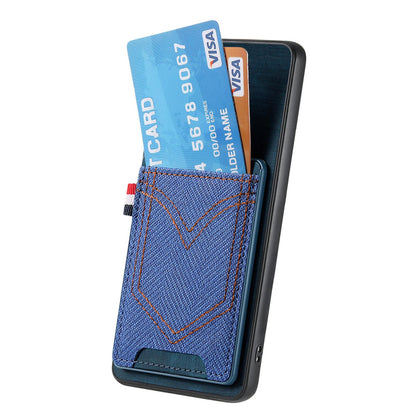 For Honor Win Turbo 5G Denim Texture Leather Skin Phone Case with Card Slot - Blue - SYA002772406B