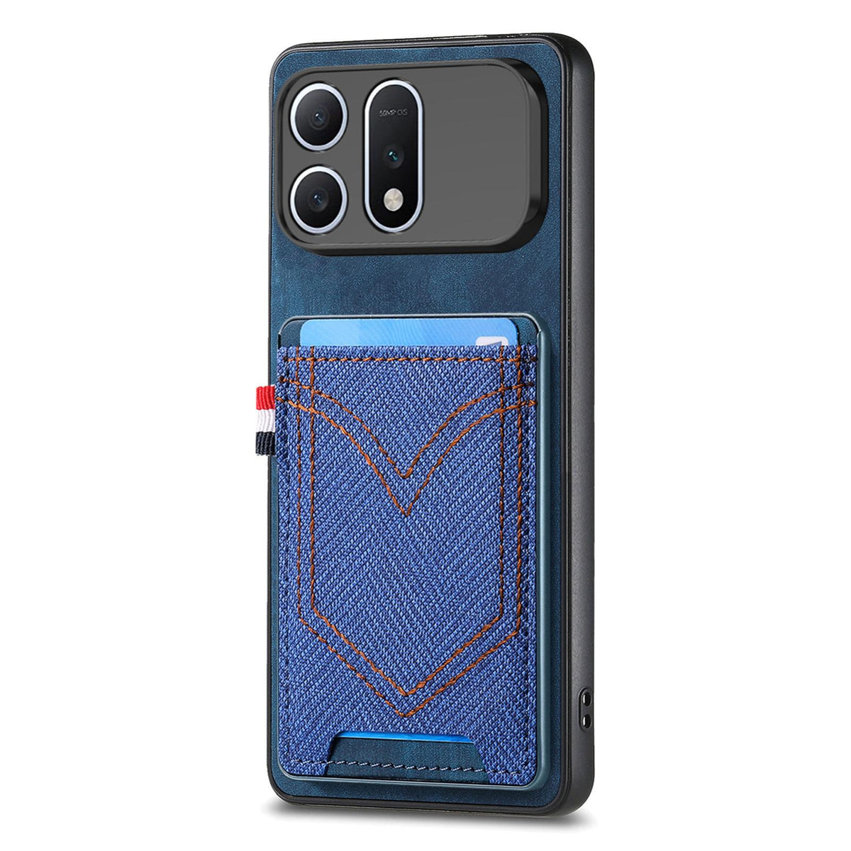 For Honor Win Turbo 5G Denim Texture Leather Skin Phone Case with Card Slot - Blue - SYA002772406B