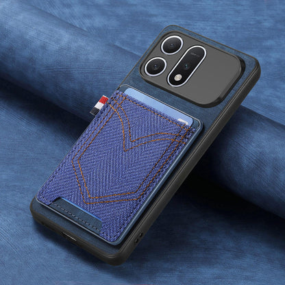 For Honor Win Turbo 5G Denim Texture Leather Skin Phone Case with Card Slot - Blue - SYA002772406B