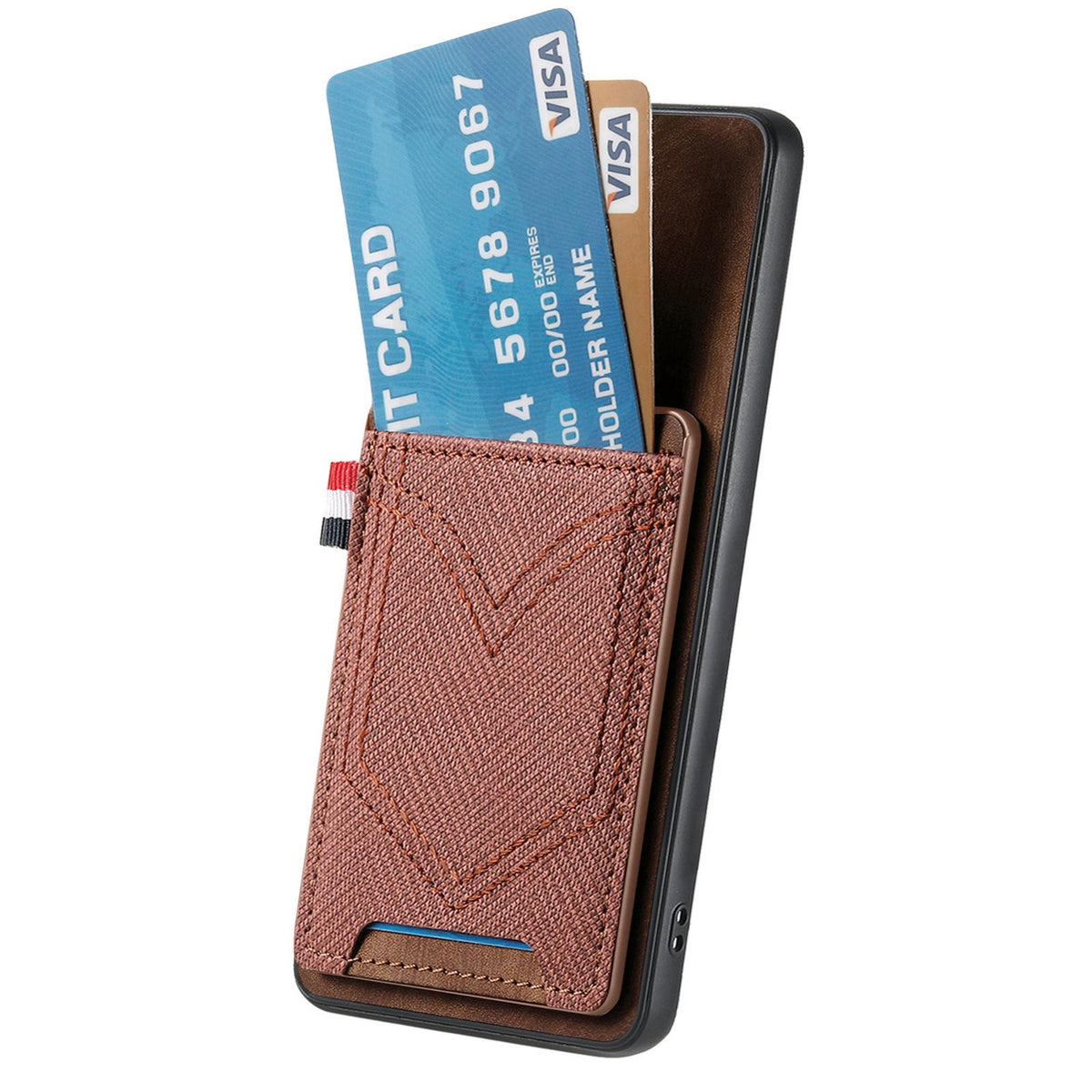For Honor Win Turbo 5G Denim Texture Leather Skin Phone Case with Card Slot - Brown - SYA002772406C