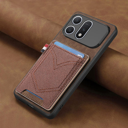 For Honor Win Turbo 5G Denim Texture Leather Skin Phone Case with Card Slot - Brown - SYA002772406C