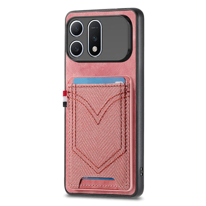 For Honor Win Turbo 5G Denim Texture Leather Skin Phone Case with Card Slot - Pink - SYA002772406E