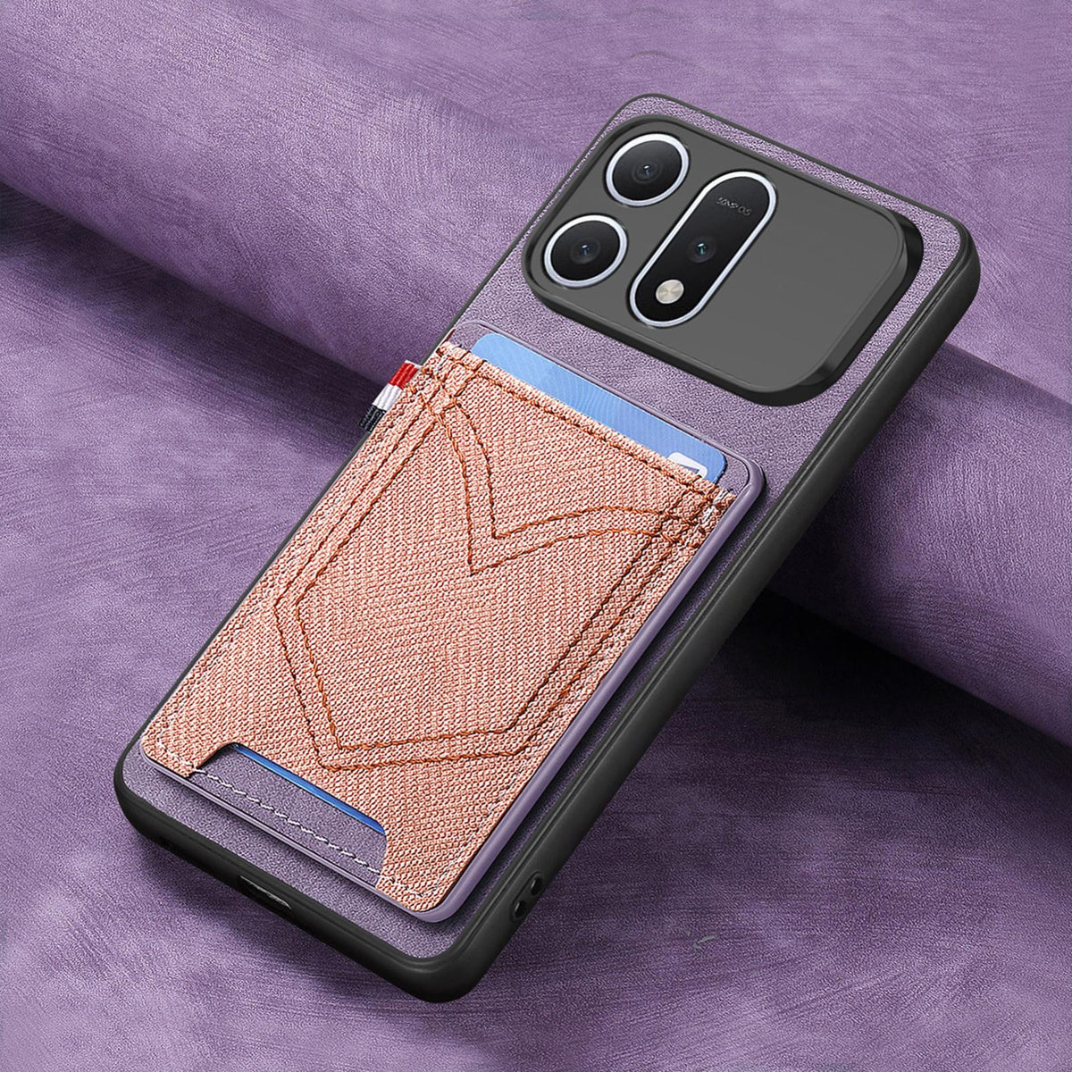 For Honor Win Turbo 5G Denim Texture Leather Skin Phone Case with Card Slot - Purple - SYA002772406F