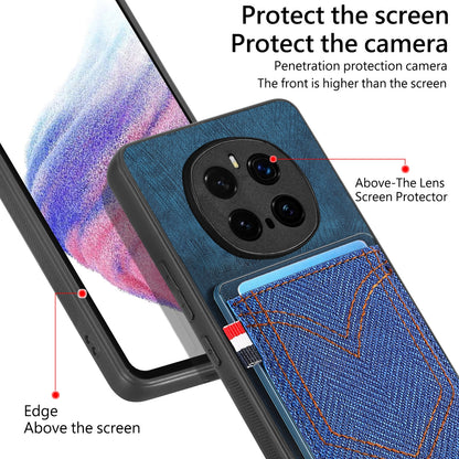 For Honor Win Turbo 5G Denim Texture Leather Skin Phone Case with Card Slot - Black - SYA002772406A
