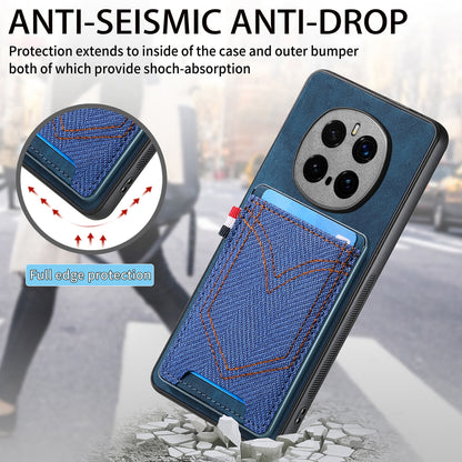 For Honor Win Turbo 5G Denim Texture Leather Skin Phone Case with Card Slot - Black - SYA002772406A