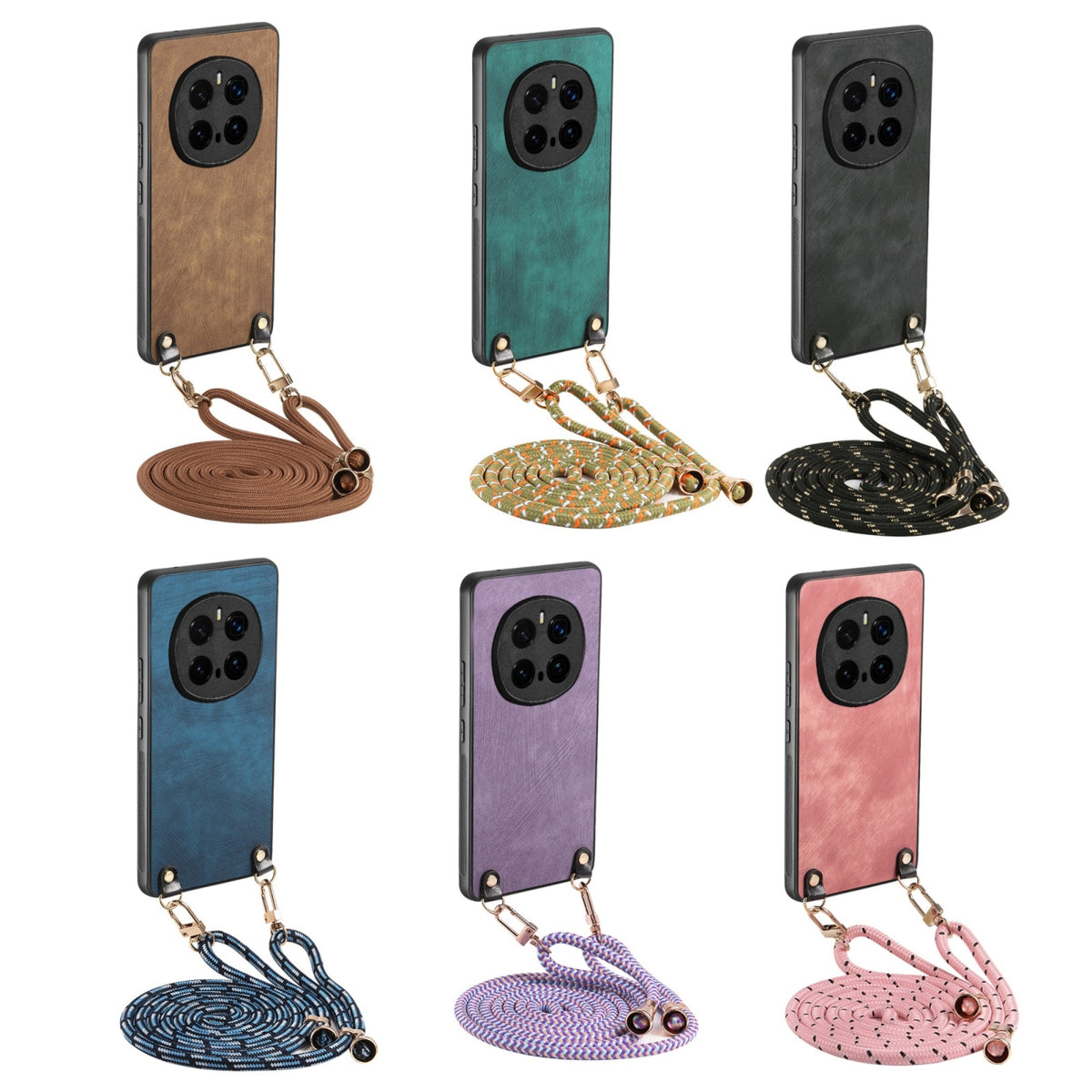 For Honor X80 Pro Max 5G Vintage Leather PC Back Cover Phone Case with Crossbody Strap - Green - SYA002772605A