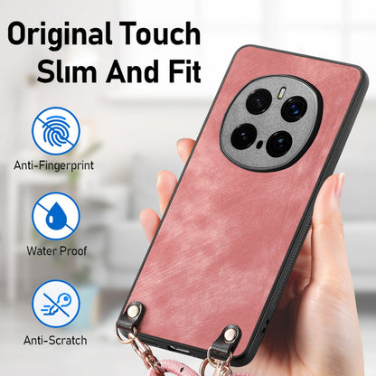 For Honor X80 Pro Max 5G Vintage Leather PC Back Cover Phone Case with Crossbody Strap - Green - SYA002772605A