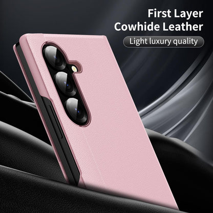 For Galaxy Fold8 Ultra 5G Smart View Window Leather Phone Case with Card Slot(Pink)