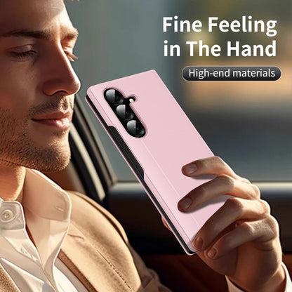 For Galaxy Fold8 Ultra 5G Smart View Window Leather Phone Case with Card Slot(Pink)
