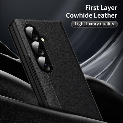 For Galaxy Fold8 Ultra 5G Smart View Window Leather Phone Case with Card Slot(Black)