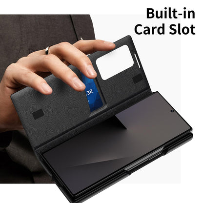 For Galaxy Fold8 Ultra 5G Smart View Window Leather Phone Case with Card Slot(Black)