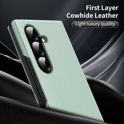 For Galaxy Fold8 Ultra 5G Smart View Window Leather Phone Case with Card Slot(Green)