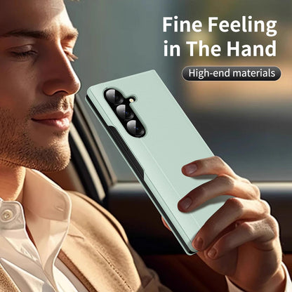 For Galaxy Fold8 Ultra 5G Smart View Window Leather Phone Case with Card Slot(Green)
