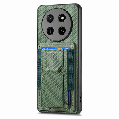 For Honor X80 Pro Max 5G Carbon Fiber Fold Stand Elastic Card Bag Phone Case - Green - SYA002775605E