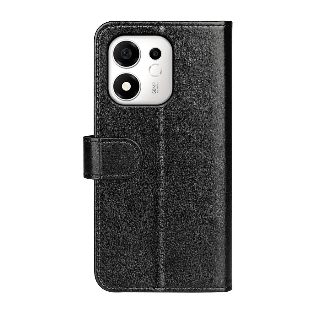 For Honor 600 Smart 5G R64 Texture Horizontal Flip Leather Phone Case - Black - SYA002797519A