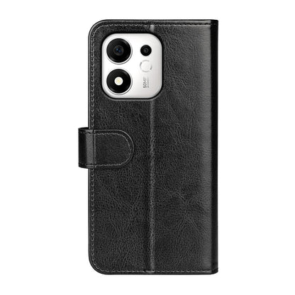 For Honor 600 Smart 5G R64 Texture Horizontal Flip Leather Phone Case - Black - SYA002797519A