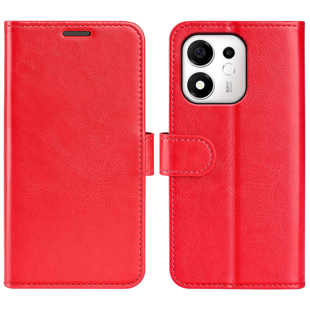 For Honor 600 Smart 5G R64 Texture Horizontal Flip Leather Phone Case - Red - SYA002797519C