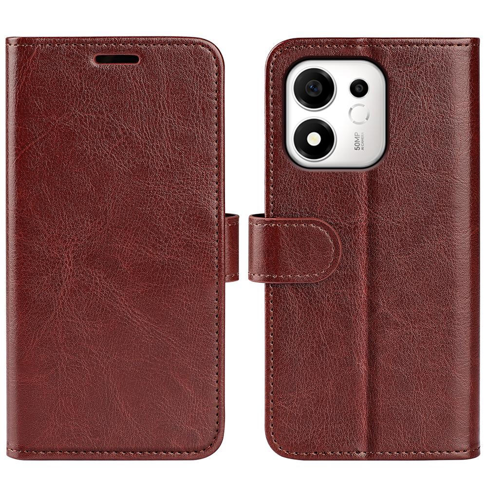 For Honor 600 Smart 5G R64 Texture Horizontal Flip Leather Phone Case - Brown - SYA002797519D