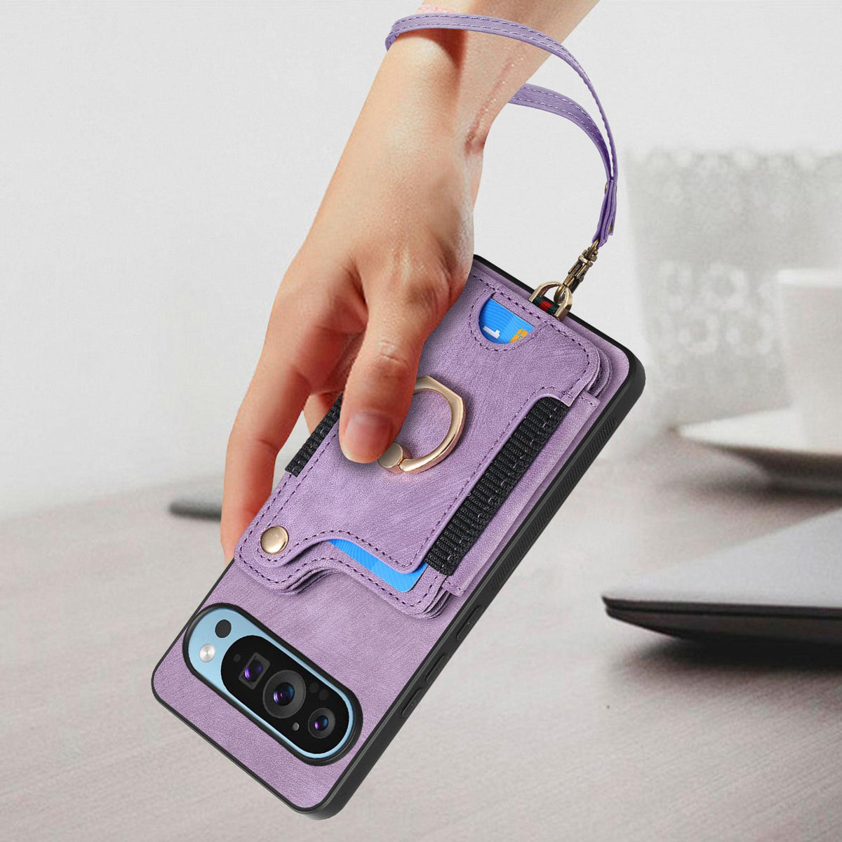 For Google Pixel 11 Pro Retro Skin-feel Ring Multi-card Wallet Phone Case - Brown - SYA002797616A