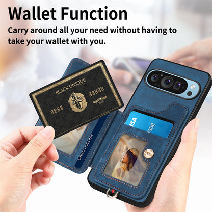 For Google Pixel 11 Pro Retro Skin-feel Ring Multi-card Wallet Phone Case - Brown - SYA002797616A