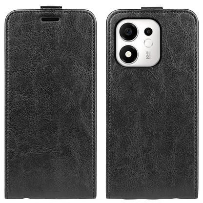 For Honor 600 Smart 5G R64 Texture Single Vertical Flip Leather Phone Case - Black - SYA002802019A