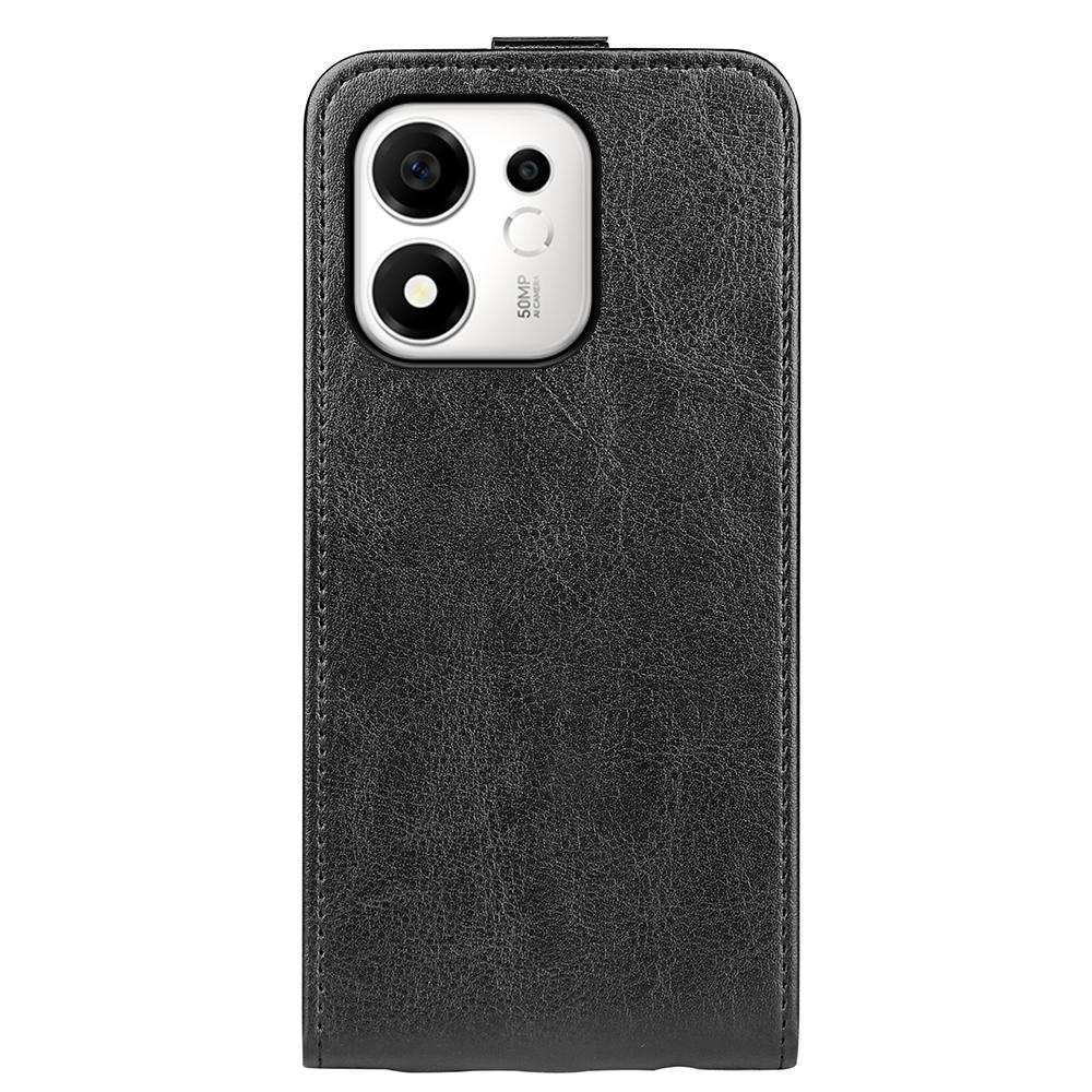 For Honor 600 Smart 5G R64 Texture Single Vertical Flip Leather Phone Case - Black - SYA002802019A