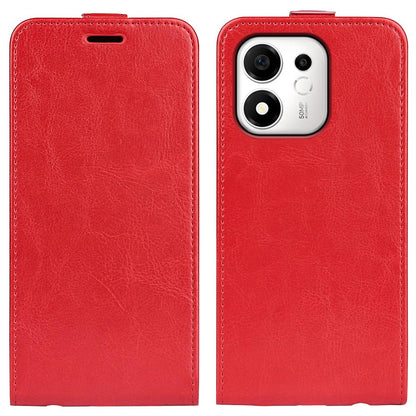 For Honor 600 Smart 5G R64 Texture Single Vertical Flip Leather Phone Case - Red - SYA002802019C