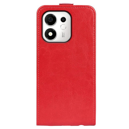 For Honor 600 Smart 5G R64 Texture Single Vertical Flip Leather Phone Case - Red - SYA002802019C
