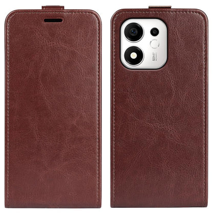 For Honor 600 Smart 5G R64 Texture Single Vertical Flip Leather Phone Case - Brown - SYA002802019D