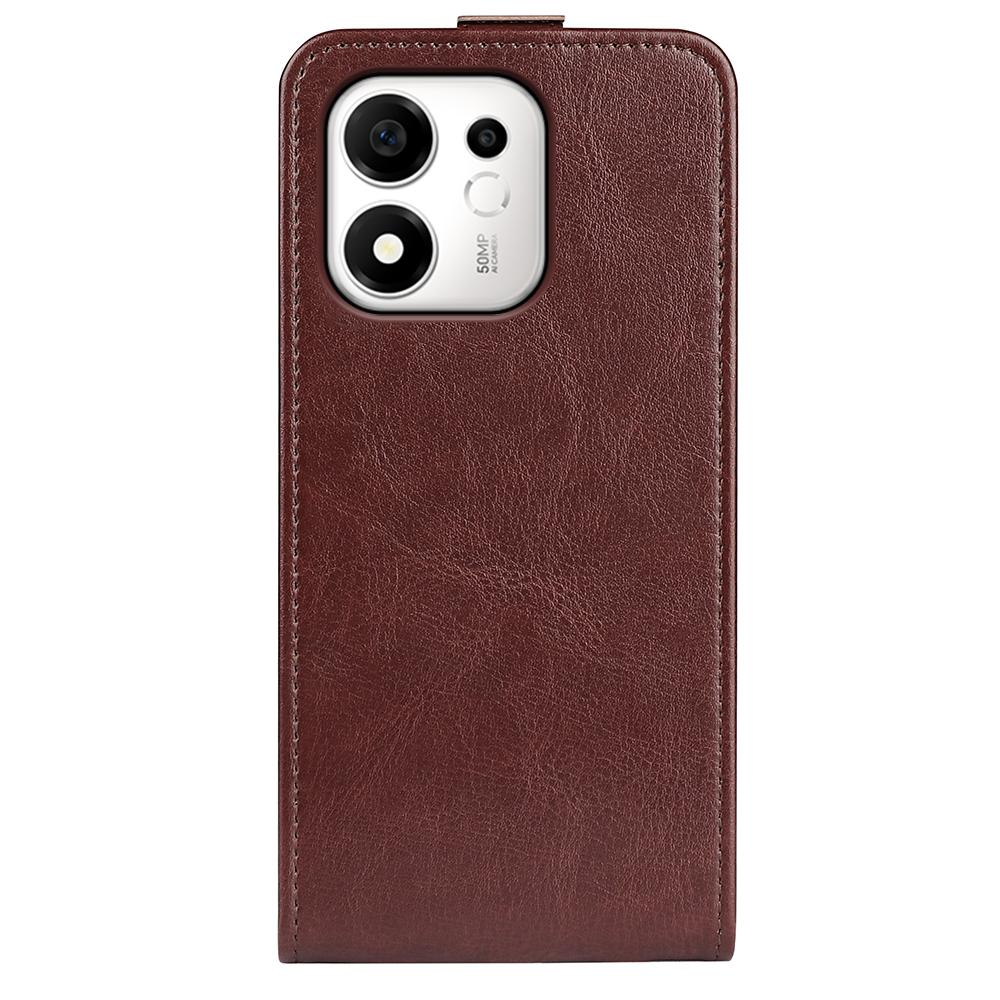 For Honor 600 Smart 5G R64 Texture Single Vertical Flip Leather Phone Case - Brown - SYA002802019D