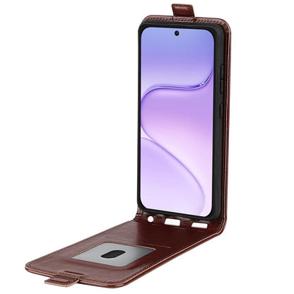 For Honor 600 Smart 5G R64 Texture Single Vertical Flip Leather Phone Case - Brown - SYA002802019D