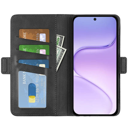 For Honor 600 Smart 5G Dual-side Magnetic Buckle Horizontal Flip Leather Phone Case - Black - SYA002802119A