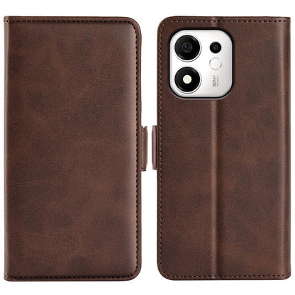 For Honor 600 Smart 5G Dual-side Magnetic Buckle Horizontal Flip Leather Phone Case - Brown - SYA002802119C