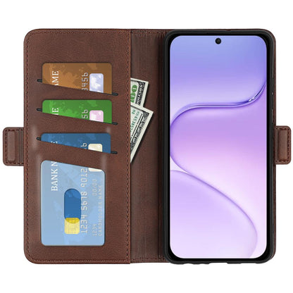 For Honor 600 Smart 5G Dual-side Magnetic Buckle Horizontal Flip Leather Phone Case - Brown - SYA002802119C