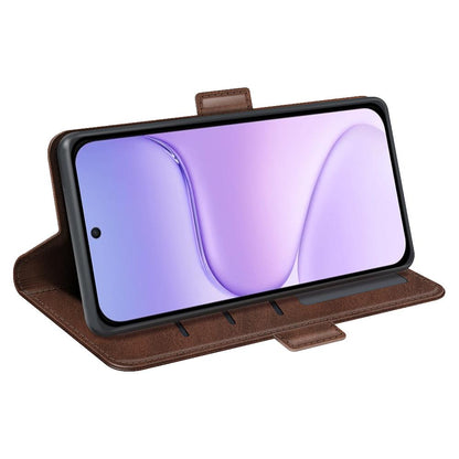 For Honor 600 Smart 5G Dual-side Magnetic Buckle Horizontal Flip Leather Phone Case - Brown - SYA002802119C
