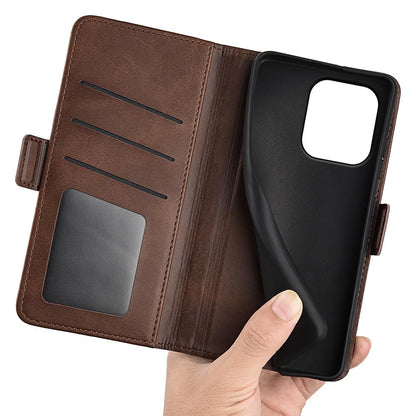 For Honor 600 Smart 5G Dual-side Magnetic Buckle Horizontal Flip Leather Phone Case - Brown - SYA002802119C
