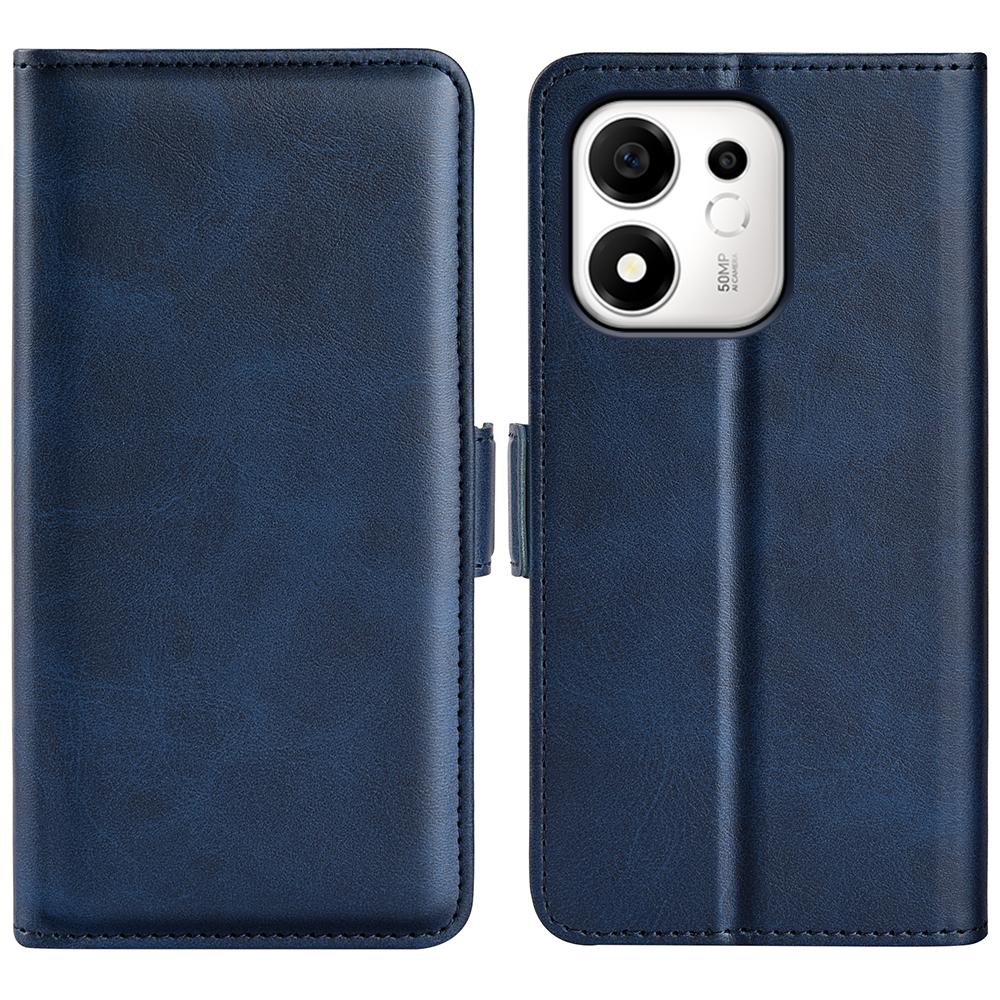 For Honor 600 Smart 5G Dual-side Magnetic Buckle Horizontal Flip Leather Phone Case - Dark Blue - SYA002802119D
